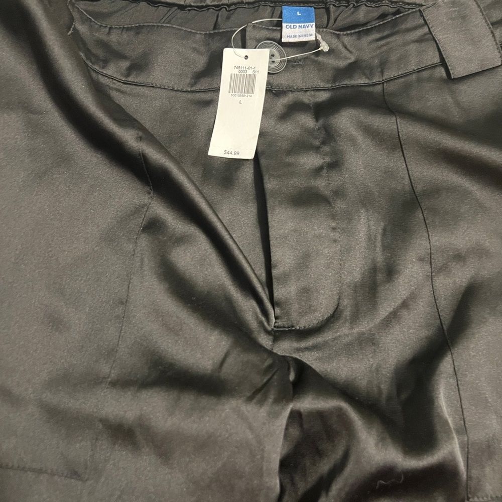 Old Navy Black Satin Track Pants - Picture 3 of 4